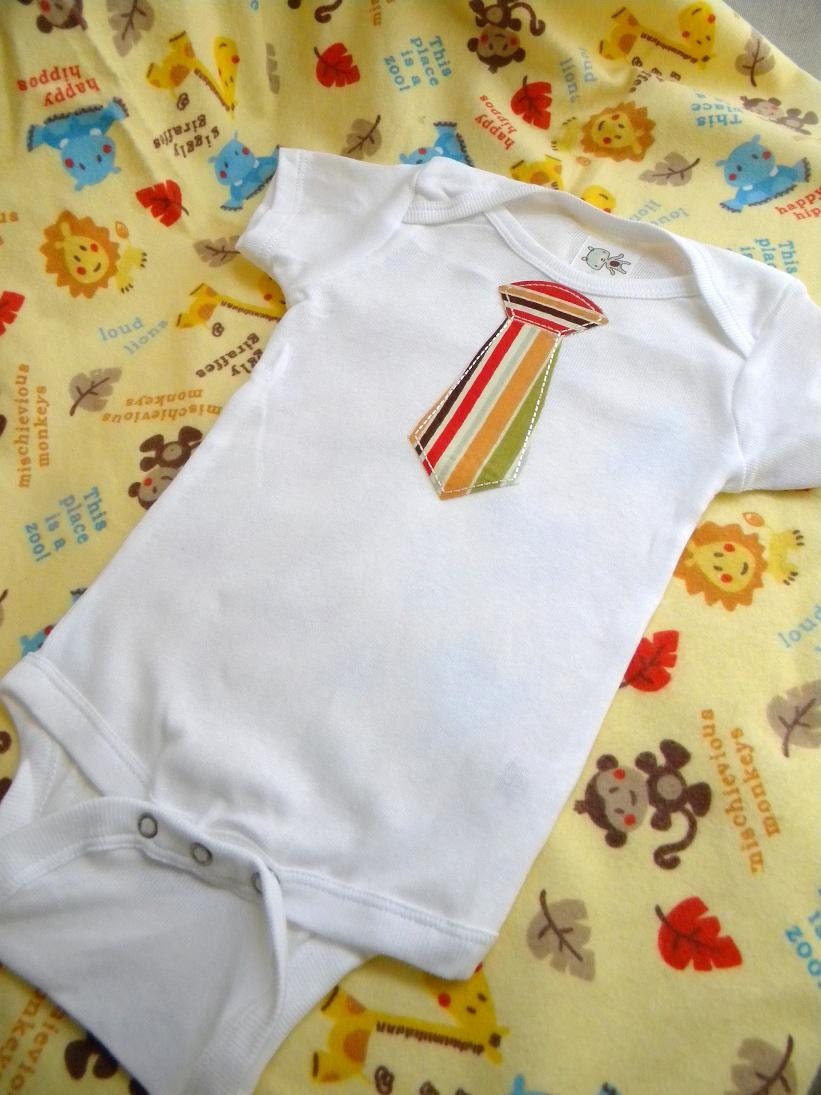 Little Man Fabric Tie Onesie