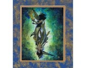 Choose Your Poison- Double Matted Embellished Print - Mermaids - Gold Bubbles