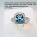 7x7mm London Blue Topaz 1.98 carats set in 14K white gold and diamond ring .60 carats C77 0285