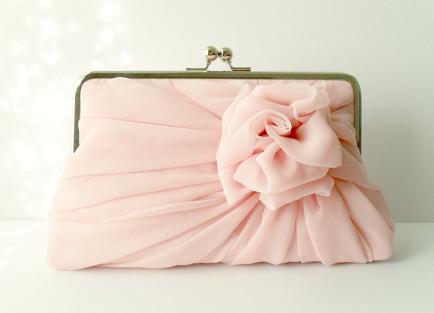 Dusty Pink Rose Clutch - Size Large - MADE TO ORDER - 1 more in this color