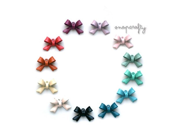 you choose 20pc mix little enameled metal bow charms
