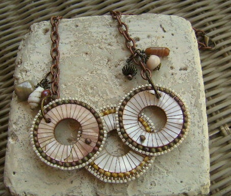 Triple Shell Necklace with Antiqued Copper Chain