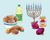 Hanukkah Potato Latkes Card Set