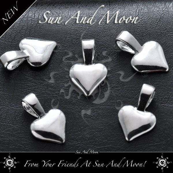 20 Heart Bails - Small Silver Plated Bails - HBS