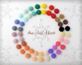 Resin Cabochons - 100pcs Flower Cabochons - Chrysanthemum Mum - 21mm Flat Back - Mix and Match Your Choice of Colorful Resin Flowers - 21RF