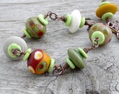 Lampwork Bead Turquoise Wire Wrapped Bracelet