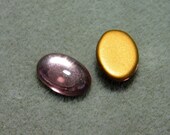 Vintage Czech Clear Light Amethyst 18x13mm Oval Flat Back Glass Cabochons (4)