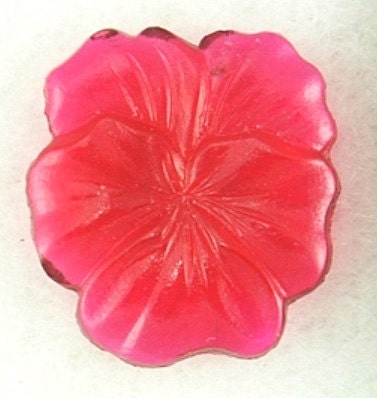 Vintage Ruby Magnolia Flower 20x19mm Glass Jewel (1)