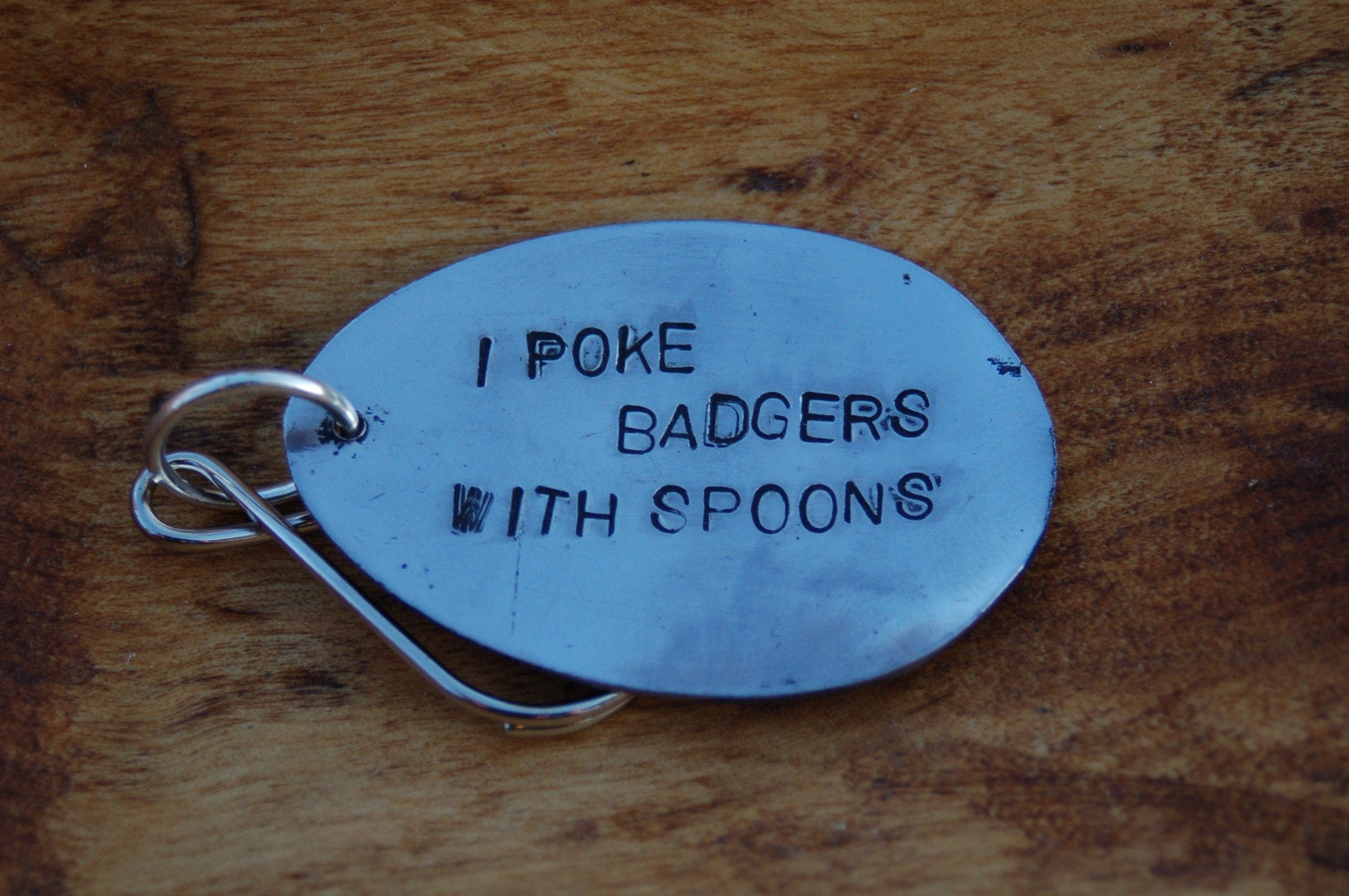 i poke badgers with spoons key ring
