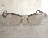 Vintage 50s Catseye Eyeglasses frames Art Craft Aluminum