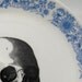 Vintage Blue Skull Plate vintage wall plate home decor altered vintage Royal Blue