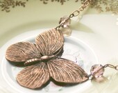 Butterfly Necklace... "Flying by the Vine"