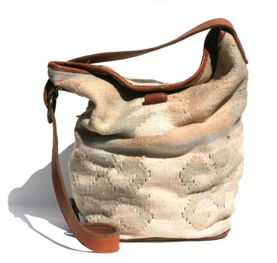 Multi Color Kilim & Leather Sling Backpack Bag