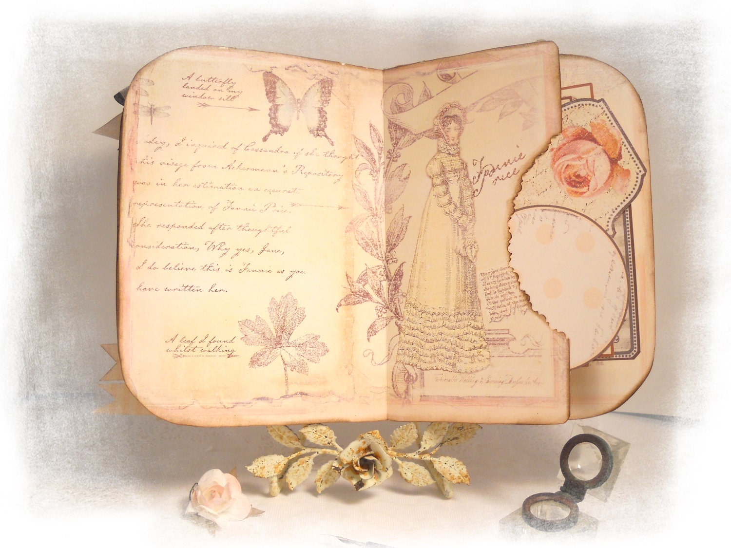 Jane Austen Journal,  Pride and Prejudice,  Handmade Paper  Art  Journal,  Regency, Literature, Jane Austen Diary