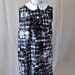 Abstract Dot Round Collar A-Line Dress - S - Sleeveless, Gray, White, Black