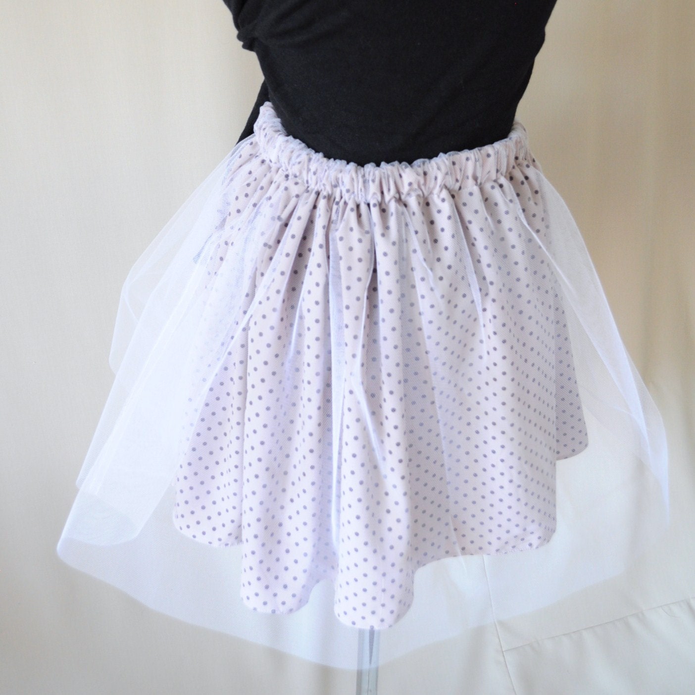 Mauve and Dark Purple Polka Dot Tutu Skirt