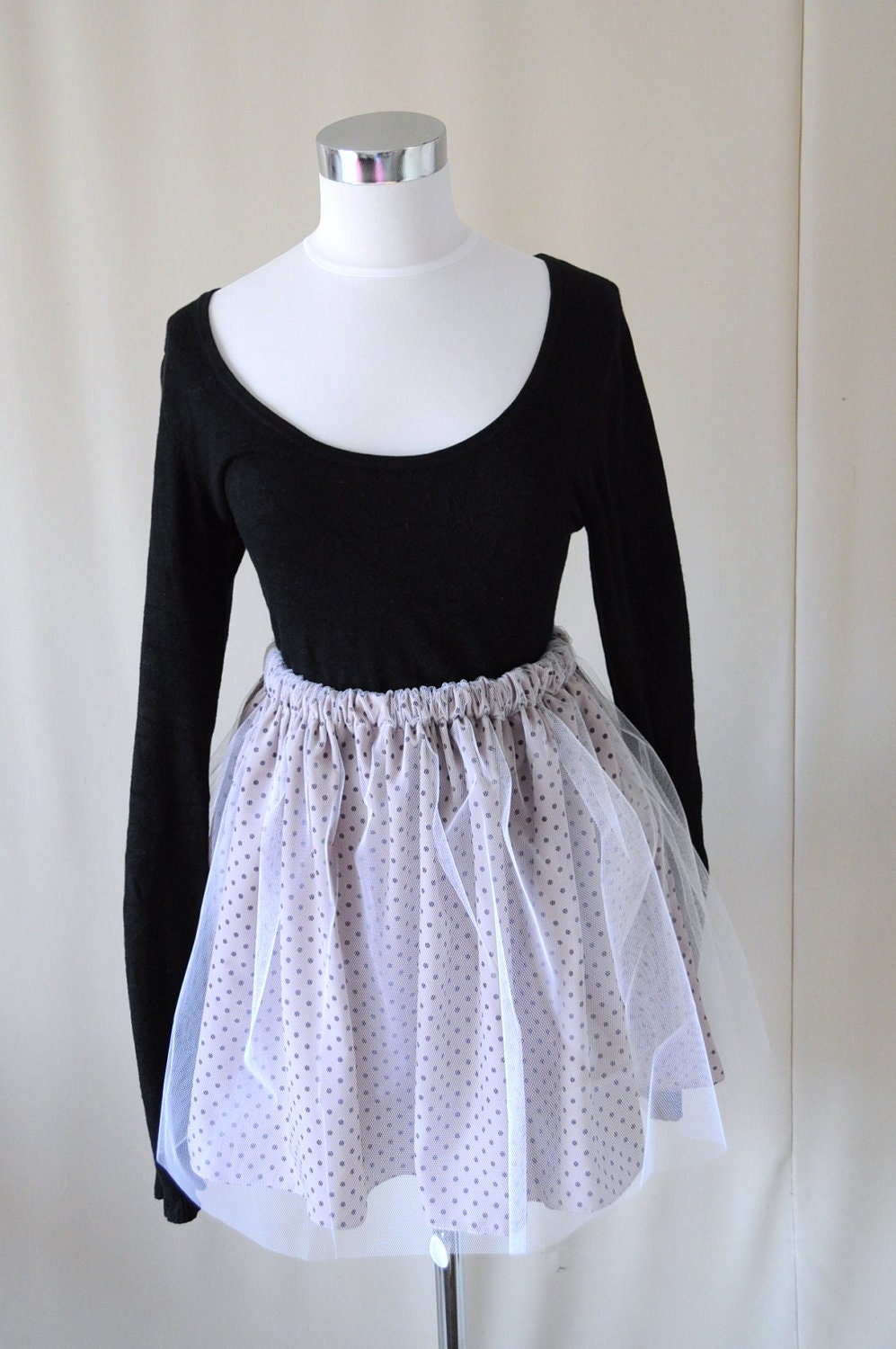 Mauve and Dark Purple Polka Dot Tutu Skirt