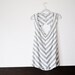 Grey & White Chevron Stripes Back Cut Out Loose Top - S - M