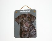 Labrador Retriever Welcome Slate (chocolate)