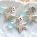 Bridesmaid Gift Set, 3 Starfish Necklaces with Initial Tag & Gemstone, Silver, Custom color, Letter, Personalized, Beach Wedding, Summer