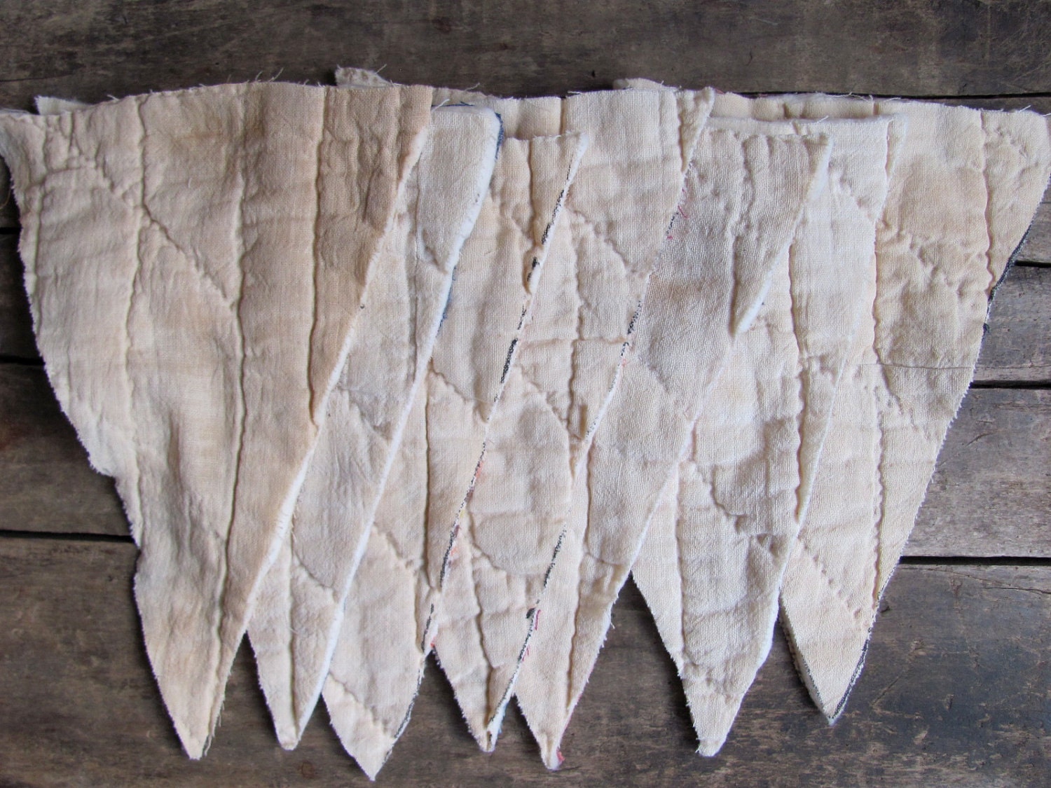 vintage 1930s Depression Era quilt scraps bunting flags (collection 1)