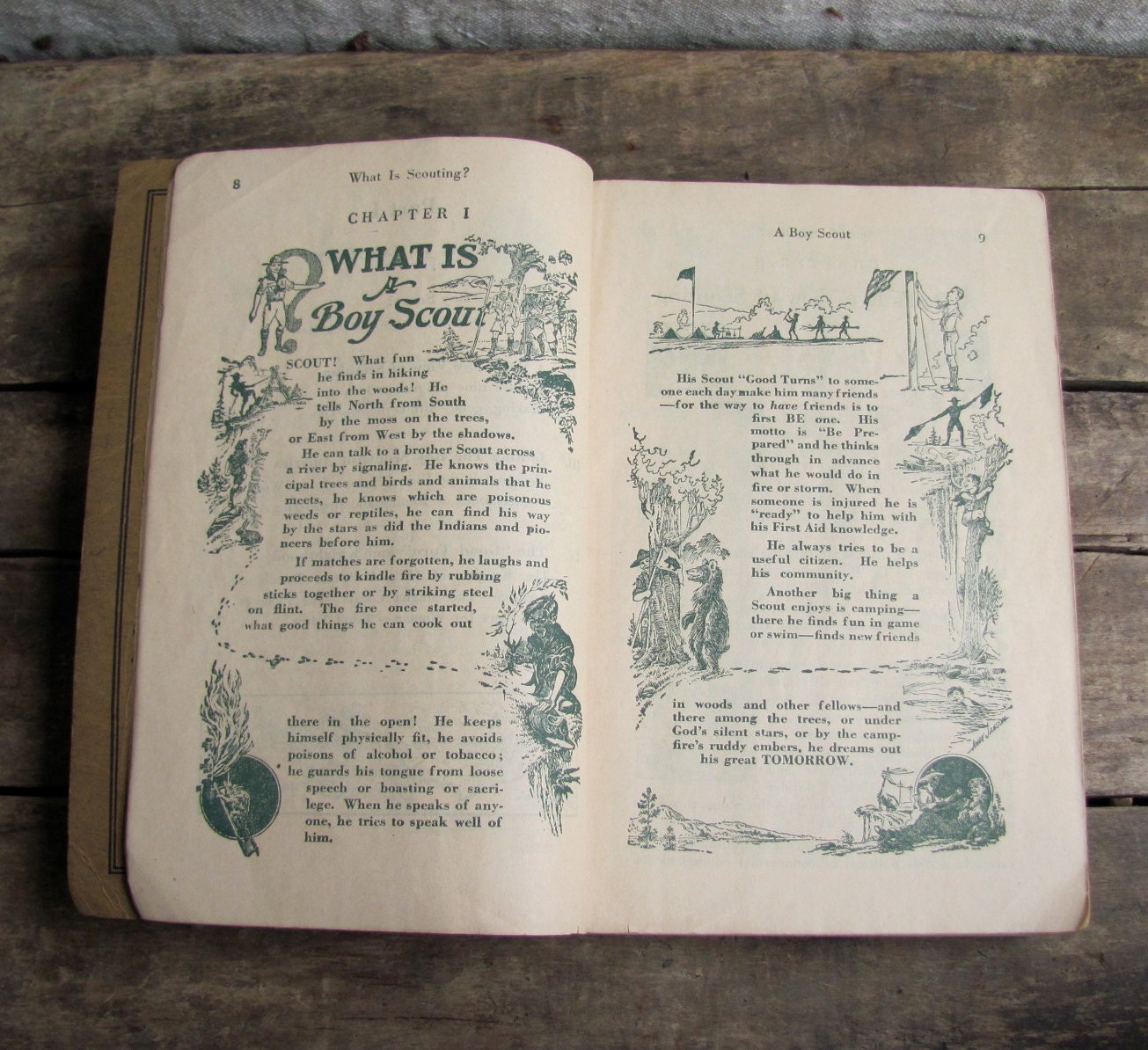 antique c. 1920s-1930s Boy Scout manual // Revised Handbook for Boys 3rd Edition