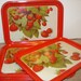 Vintage Metal Strawberry Metal Trays     jb