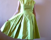1960s Limeade Spring Party Dress