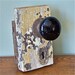 Vintage skeleton key lock set with two knobs one black, one brown
