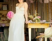 Romantic Silk Wedding Gown - Pocket Full of Posey - Made To Order Floral Wedding Dress