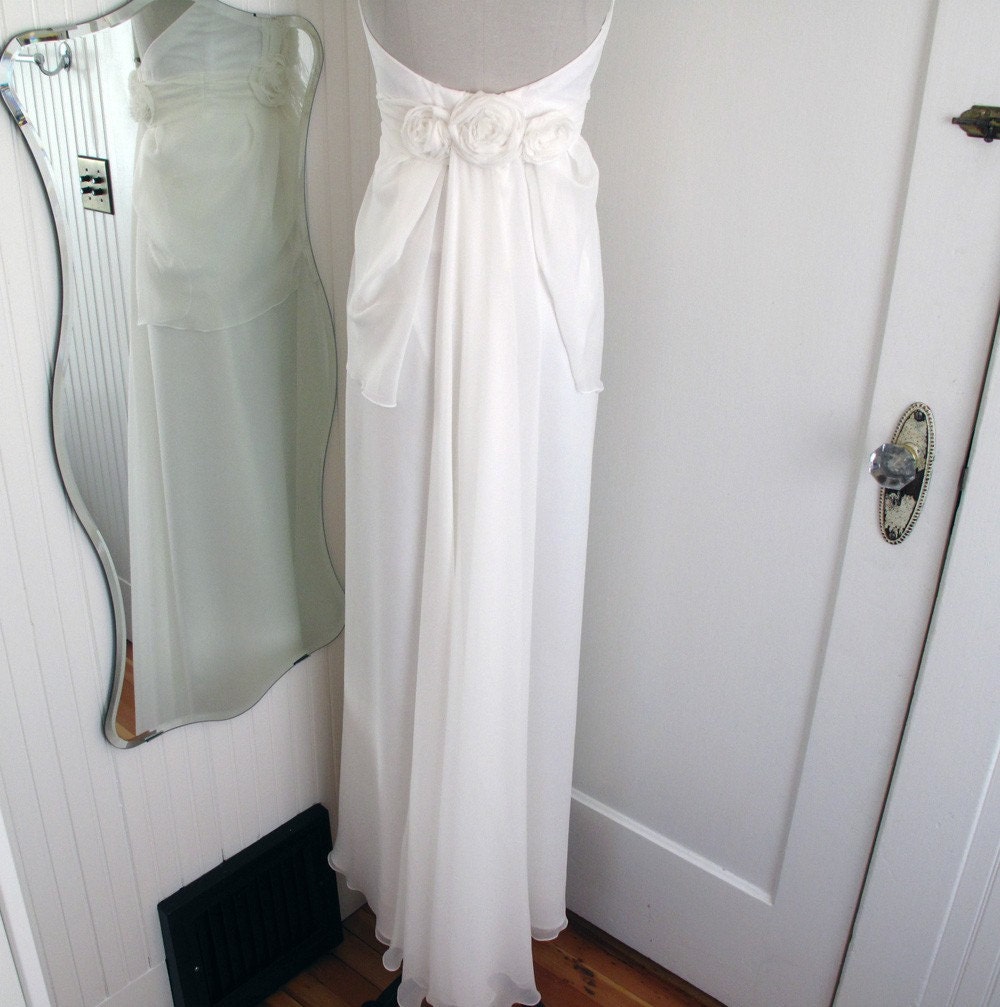 Parisian Princess Silk Wedding Gown - Bohemian Feather Flower Gray Custom Made Wedding Dress