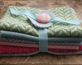 vintage wool fabric bundle--blossom
