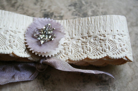 Reserved for ForbiddenHeart....vintage 1920s cathedral paper lace from east germany