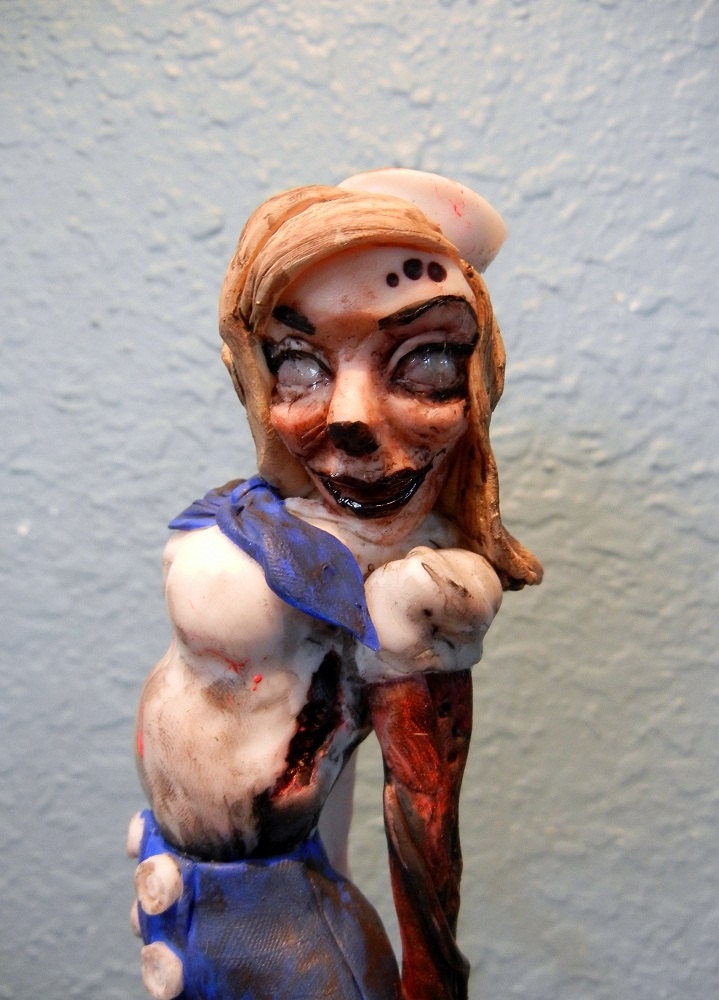 Rockabilly 40s Zombie PIn Up Doll one of a kind from moninesfaeries