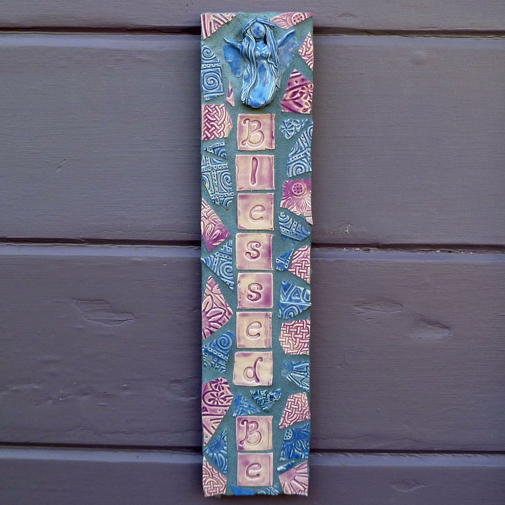 Blessed Be Fairy Nature Spirit Mosaic Sign