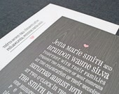 Jena Woodgrain Wedding Invitation - Rustic Gray Wood Grain with Pink Heart (Sample)