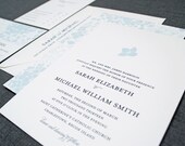 Sarah Blue Hydrangea Flower Wedding Invitation (Sample)