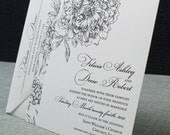 Felicia Wedding Invitation - Black Peonies (Sample)