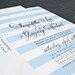 Samantha Wedding Invitation - Blue Stripes, Modern, Nautical (Sample)