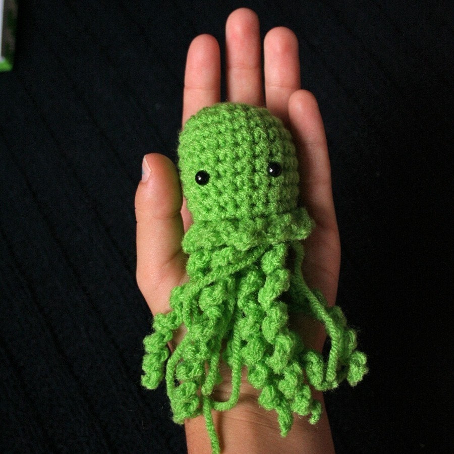 Bright Green Jellyfish Amigurumi