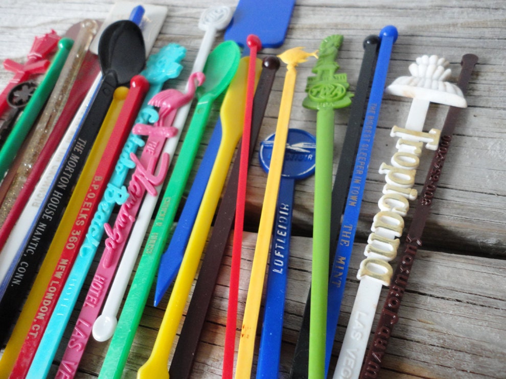 Collection of Swizzle Sticks. Across the USA. Lifelong Collection.