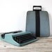 Slim Italian Olivetti Lettera 22 Typewriter in Seafoam with Case & Manual