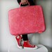 Samsonite Suitcase VINTAGE Hot Pink Orange Mottled Luggage Pick Your Poison