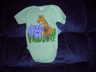 Jungle Pals Baby Bodysuit, Jungle Animals Bodysuit, Baby Clothing, Giraffe Baby, Elephant Baby