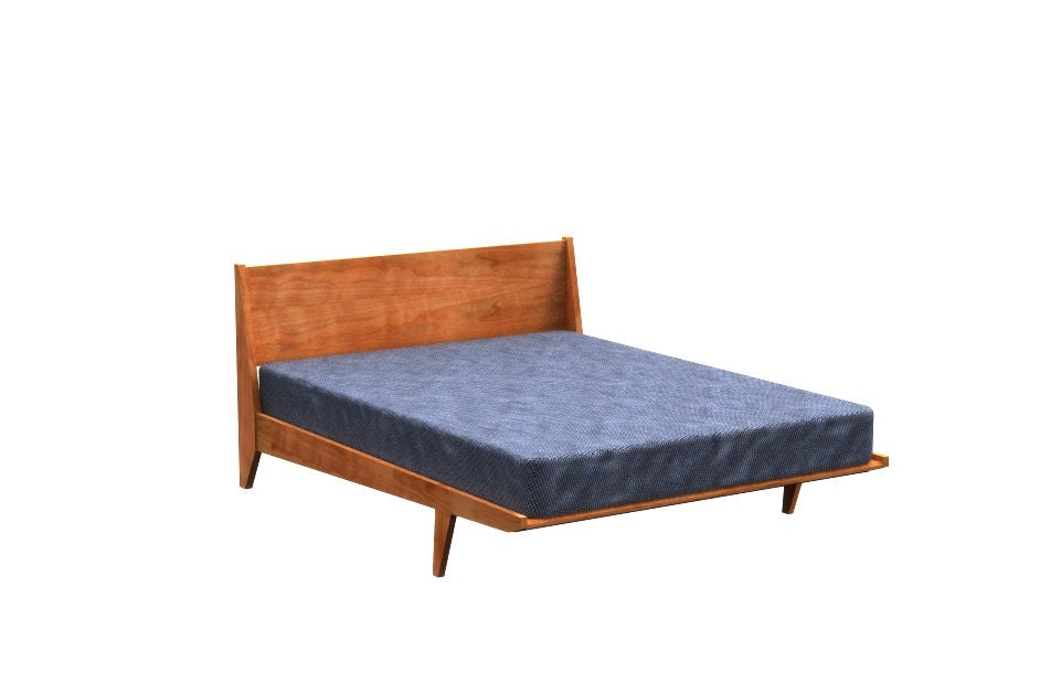 Mid Century Modern Platform Bed KING