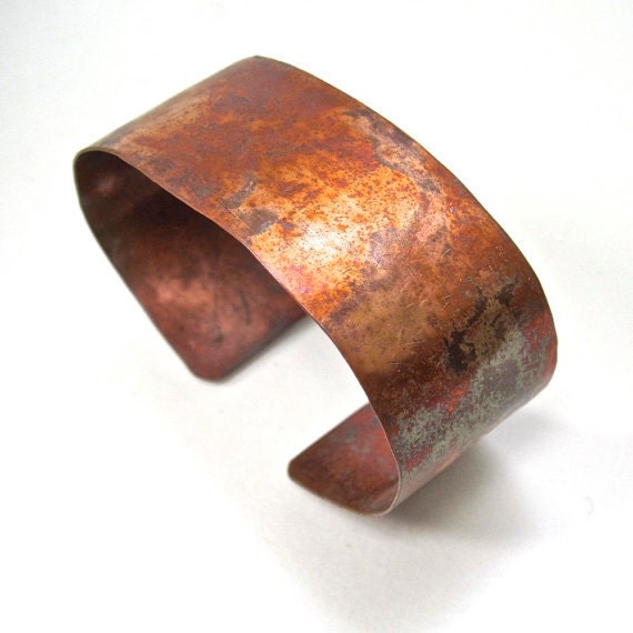 Rustic Copper Cuff Unisex Metalwork Bracelet Primitive Hand Forged
