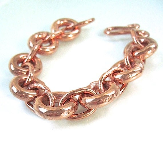Heavy Metal Chain Bracelet Eco Friendly Copper Metalwork Unisex Jewelry