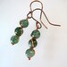Forest Green Earrings Moss Agate Gemstones Wire Wrapped in Copper