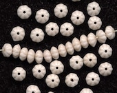 Vintage Pink Beads 5mm Pale Opaque Flower Rondelle Spacers