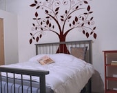 Giant Tree with Falling Leaves - Wall Decals - Your Choice of Color
